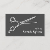 理容師ショップ美容師シザーズダークグレーカスタム 名刺 (正面)
