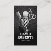 理容師ショップ美容師スタイリッシュメタルプレート 名刺 (正面)