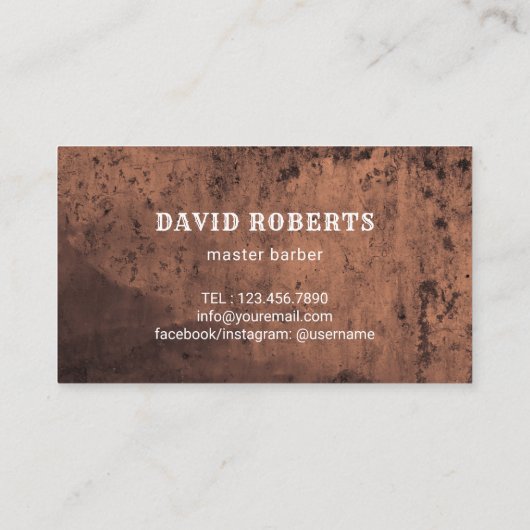 理容師ショップ美容師バービアバーバーバーショップカッパー 名刺 (裏面)