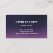 理容師ショップ美容師バービアバーバーバーショップパープル 名刺 (裏面)