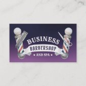 理容師ショップ美容師バービアバーバーバーショップパープル 名刺 (正面)