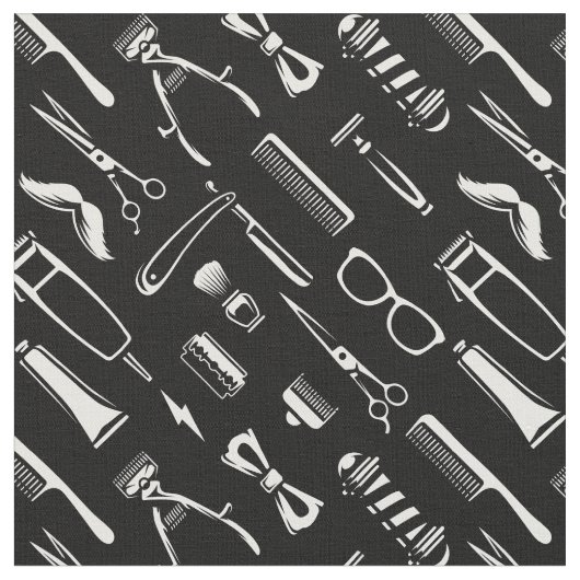 理容師ショップ美容師パターン ファブリック (クローズアップ)