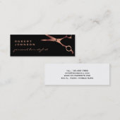 理容師ショップ美容師ブラック銅鋏 スキニー名刺 (正面/裏面)