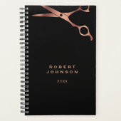 理容師ショップ美容師ブラック銅鋏 プランナー手帳 (正面)