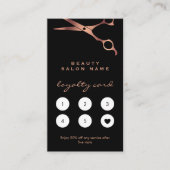 理容師ショップ美容師ブラック銅鋏 ロイヤリティカード (正面)