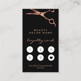 理容師ショップ美容師ブラック銅鋏 ロイヤリティカード