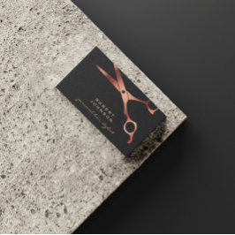 理容師ショップ美容師ブラック銅鋏 名刺