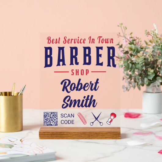 理容師ショップ美容師プロフェッショナルバーバーショップ アクリルサイン (ウェディング)