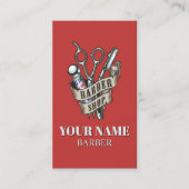 理容師ショップ美容師プロフェッショナルバーバーショップ 名刺 (正面)