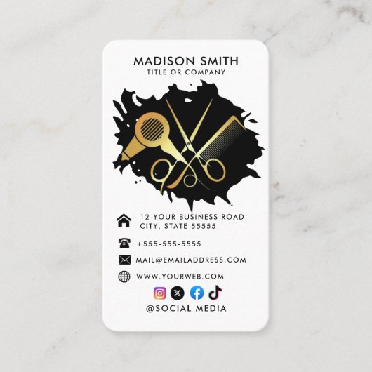 理容師ショップ美容師プロフェッショナルバーバーショップB 名刺 (正面)