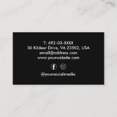 理容師ショップ美容師プロフェッショナルブラックカスタム 名刺 (裏面)