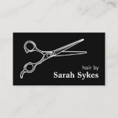 理容師ショップ美容師プロフェッショナルブラックカスタム 名刺 (正面)