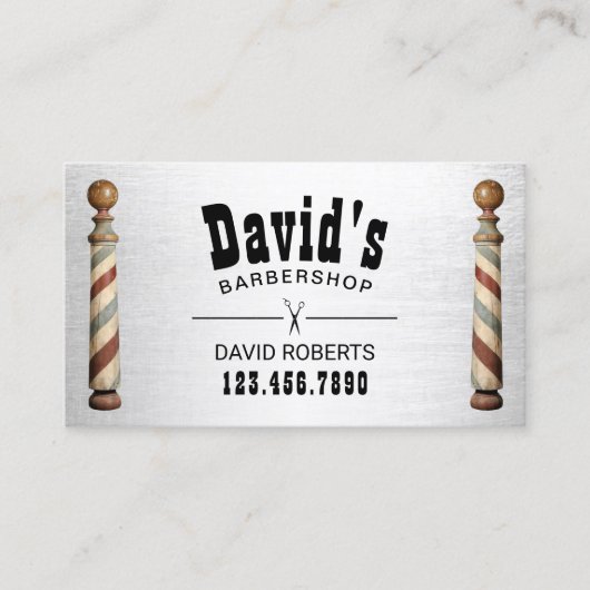 理容師ショップ美容師モダンシルバーアポイントメント 予約カード (正面)