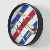 理容師ショップ美容師モダンストライプ金ゴールドツール 壁時計 (傾斜)