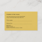 理容師ショップ金ゴールドと白紹介テンプレート 紹介カード (裏面)