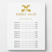 理容師ショップ金ゴールドエレガントホワイトサービス価格表 フォトプラーク (正面)