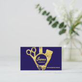 理容師ショップ金ゴールドブルーサロン 名刺 (スタンド正面)