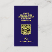 理容師ショップ金ゴールドブルーサロン 名刺 (裏面)