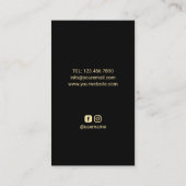 理容師ショップ金ゴールド理容師ポールバーショップヘア 名刺 (裏面)