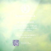 理容師ショップ開店時間カスタムロゴQRコード ウィンドウサイン (シート3)