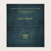 理容師ショップ高級エレガント金ゴールドネイビーサービス 名刺 (外部フラット)