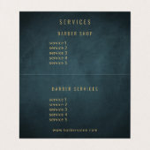 理容師ショップ高級エレガント金ゴールドネイビーサービス 名刺 (内部フラット)