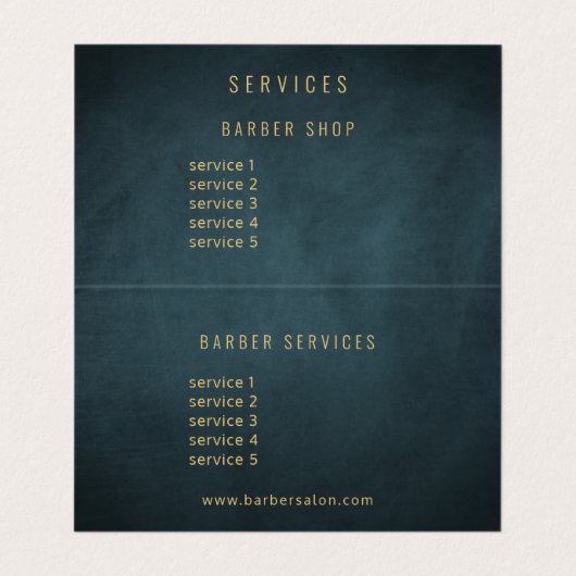 理容師ショップ高級エレガント金ゴールドネイビーサービス 名刺 (内部フラット)