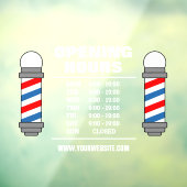 理容師ショップ髪のサロン開店時間ウィンドウにしがみつく ウィンドウサイン (シート3)