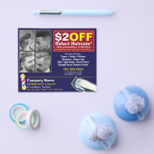 理容師ショップ&サロンカスタマイズ可能なクーポンテンプレート チラシ (シングル)