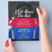 理容師ショップ&サロンカスタマイズ可能クーポンテンプレートF チラシ (手)