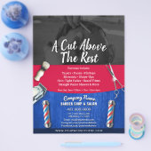 理容師ショップ&サロンカスタマイズ可能クーポンテンプレートF チラシ (シングル)