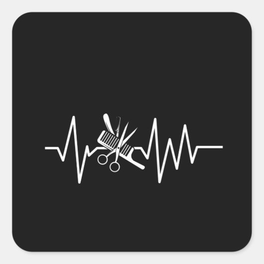 理容師ショップ – 理容師ハサミ櫛ハートビート スクエアシール (正面)