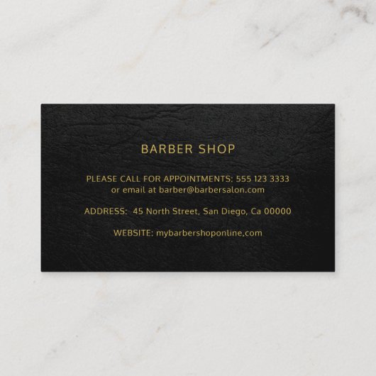 理容師ショップLOGOプロモーションブラック金ゴールド 名刺 (裏面)