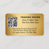 理容師ショップqrコード金ゴールドとブラック 名刺 (裏面)