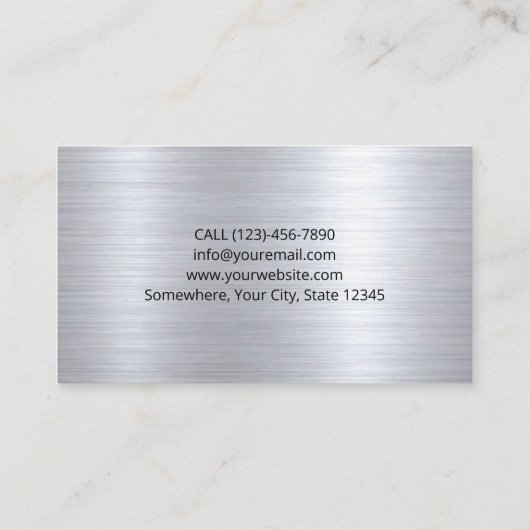 理容師ショッモダンクシルバー&ブラック美容師 名刺 (裏面)