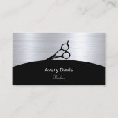 理容師ショッモダンクシルバー&ブラック美容師 名刺 (正面)