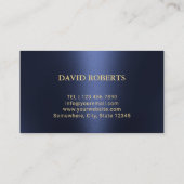 理容師ショッモダンプネイビー&金ゴールド美容師 名刺 (裏面)