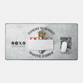 理容師ショッ王室のククラウン理容師ポールヘアサロンQR デスクマット (キーボード&マウス)