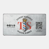 理容師ショッ王室のククラウン理容師ポールヘアサロンQR デスクマット (正面)