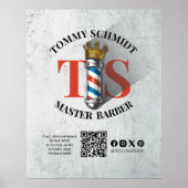 理容師ショッ王室のククラウン理容師ポールヘアサロンQR ポスター (正面)