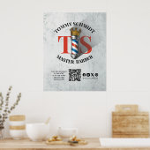 理容師ショッ王室のククラウン理容師ポールヘアサロンQR ポスター (キッチン)