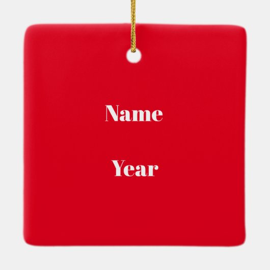 理容師シルエットクリスマスオーナメント名 セラミックオーナメント (裏面)