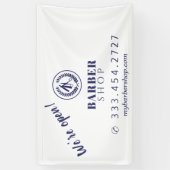 理容師シンプルショップモダンブルー広告ロゴ 横断幕 (縦)