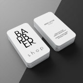 理容師シンプルモダンタイポグラフィ白黒 名刺
