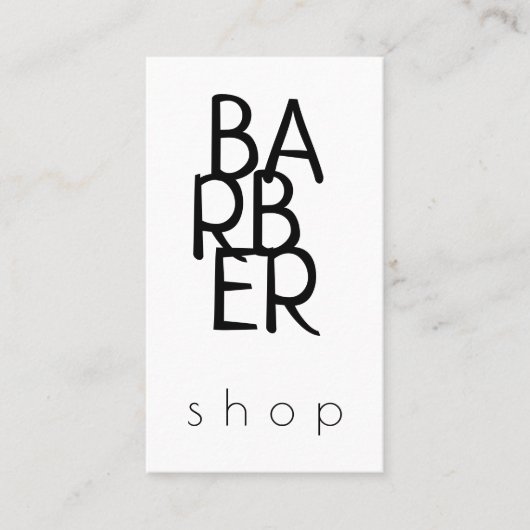 理容師シンプルモダンタイポグラフィ白黒 名刺 (正面)