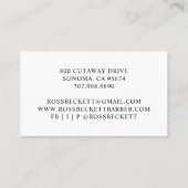 理容師シンプル名刺 名刺 (裏面)