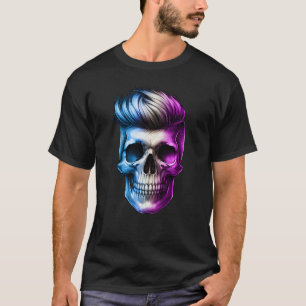 理容師スカルとファッションヘアカット美容師 Tシャツ