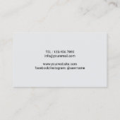 理容師スカルバーバーショッププレーンブラック美容師 名刺 (裏面)