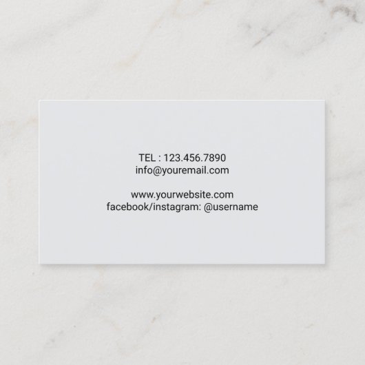 理容師スカルバーバーショッププレーンブラック美容師 名刺 (裏面)