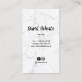 理容師スカルモダン美容師バーバーショップブラック 名刺 (裏面)